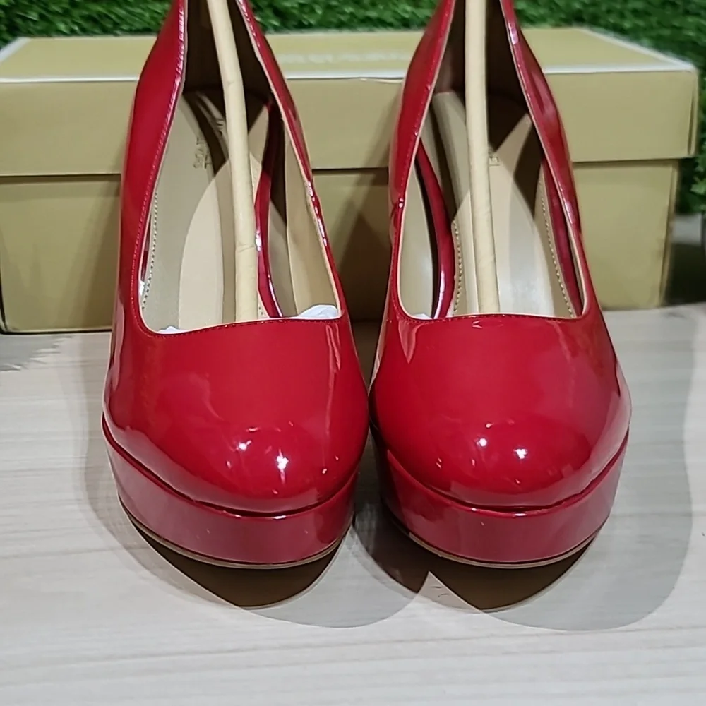 Michael Kors Chantal Platform Pump Crimson 7.5 M New - Picture 3 of 8